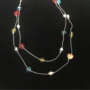 Vintage Beaded Silver Tone Necklace